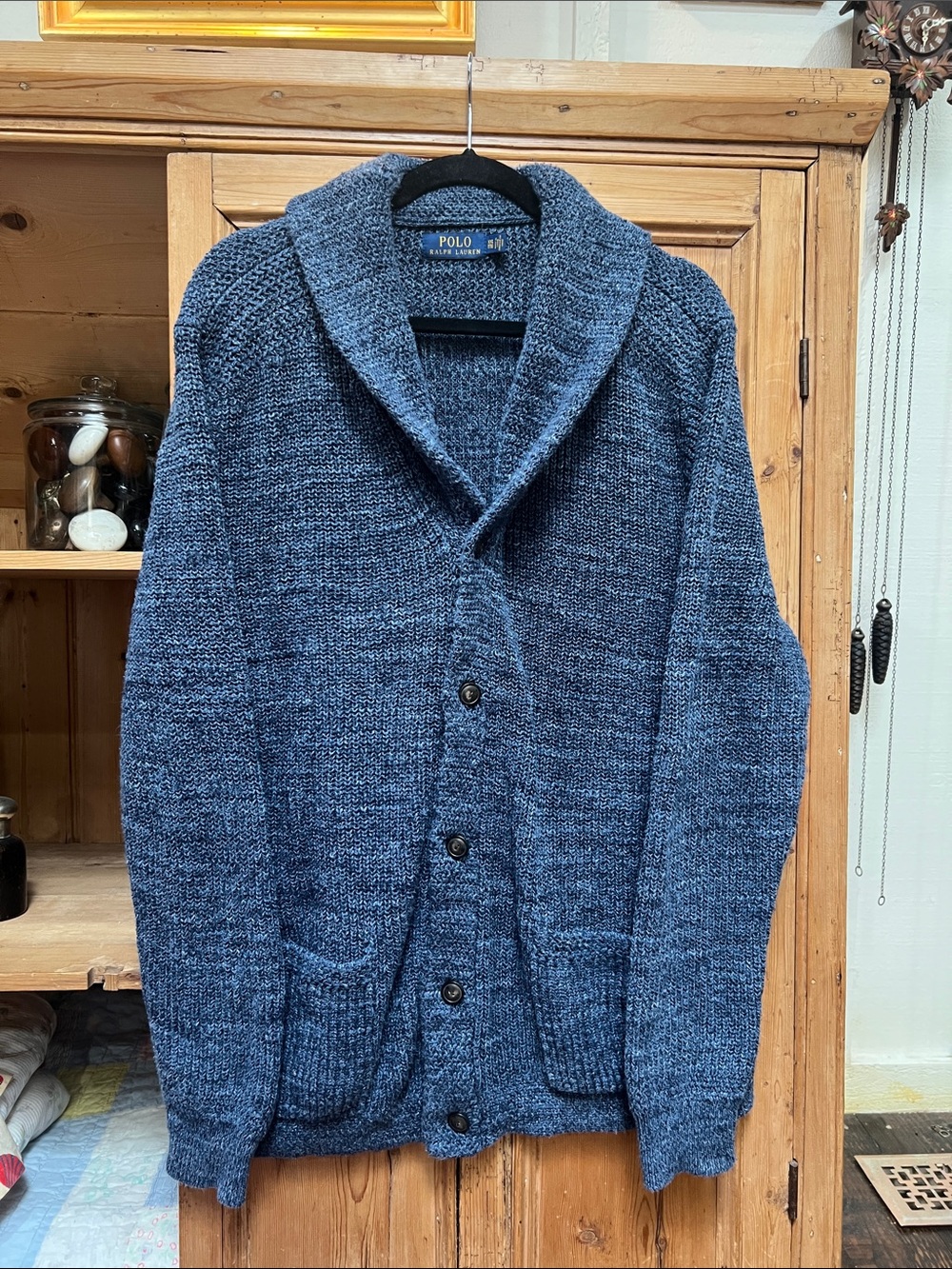 Polo by Ralph Lauren Marled Knit Shawl Collar Cardigan